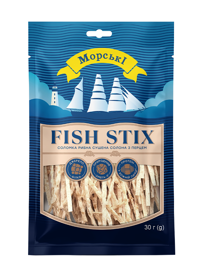 Dried salted fish sticks with pepper